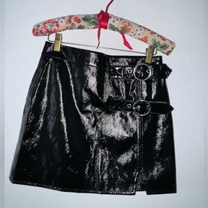 Mini leather skirt